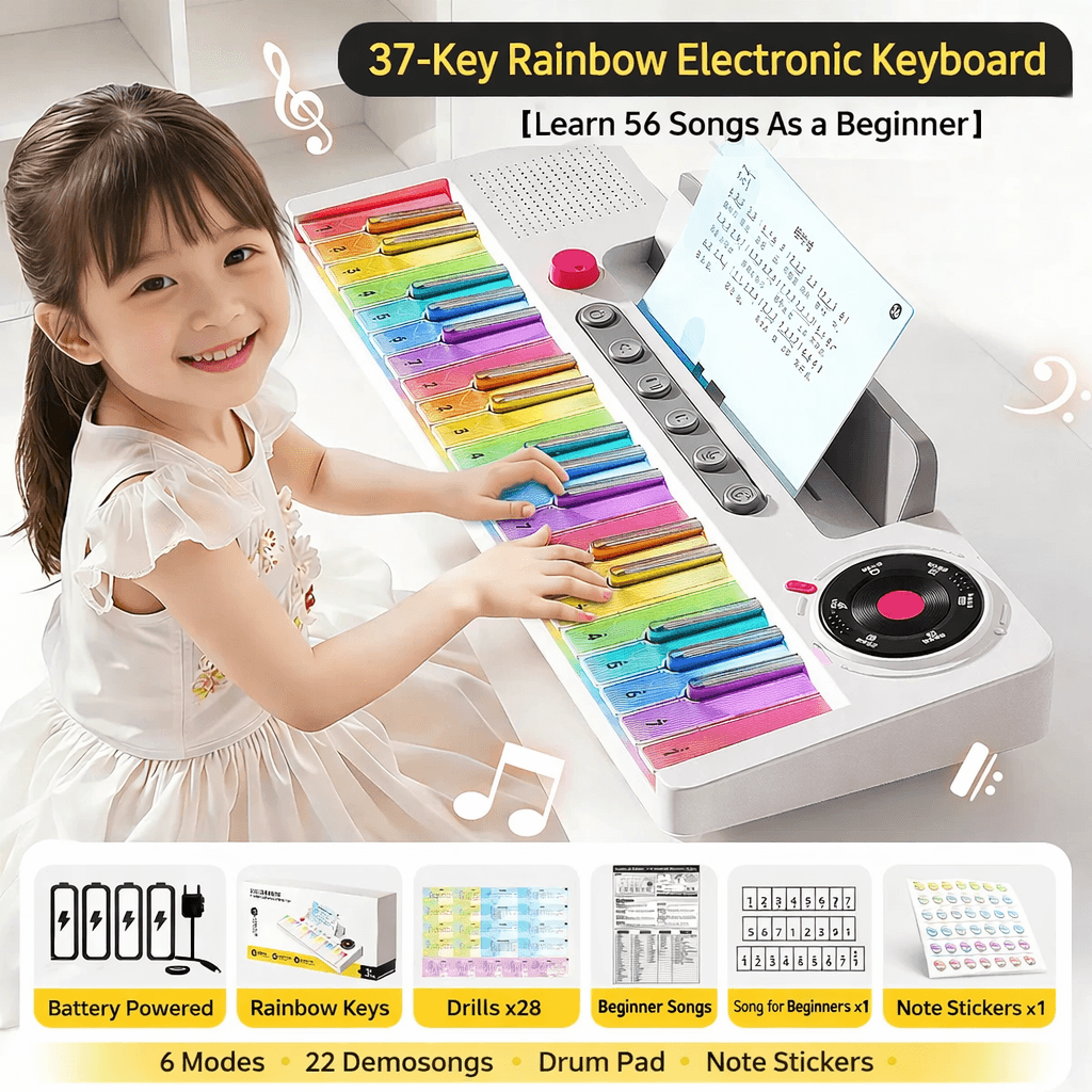 Toylumo 🌈37-key rainbow electronic keyboard🐣 Easter Early Sale – Up to 49% OFF